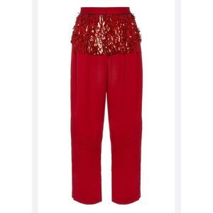 Rachel Comey Divide pant in crimson red wool with sequin embellishment sz 2